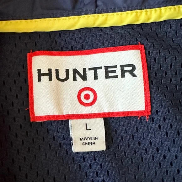 Hunter Brand Full Zip Large Hooded Navy Windbreaker Vest Jacket - Picture 15 of 16